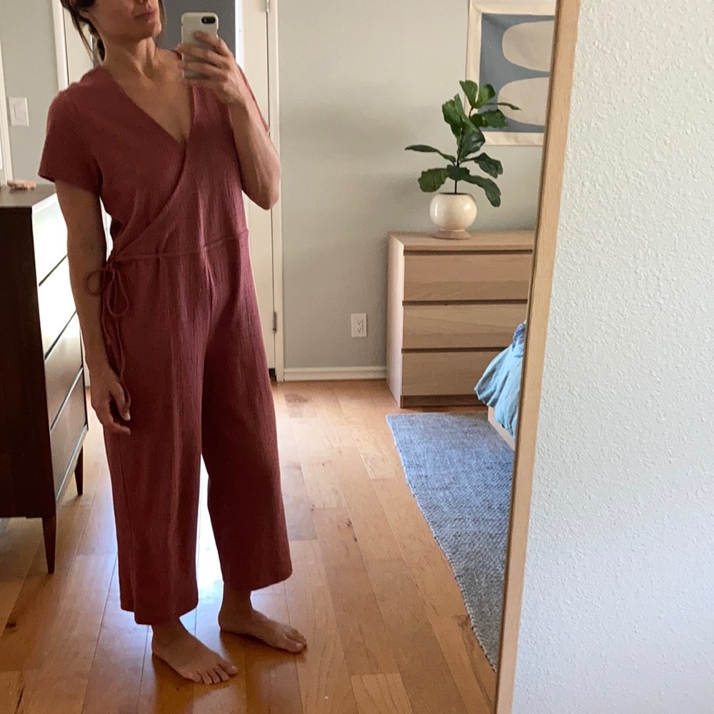 Madewell, jumpsuit, texture & thread, rust